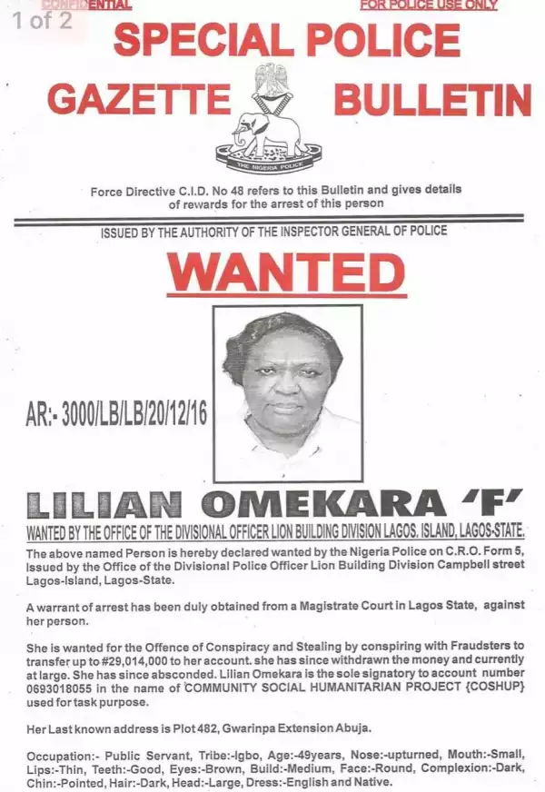 Nigeria Police declares Woman, Man wanted for stealing over N100million